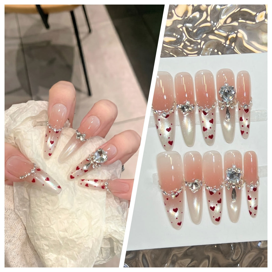 Artistic Stiletto Press-On Nail Set with Charming Patterns Bowlift