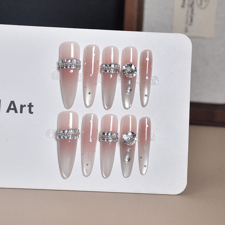 Elegant Floral Design Press-On Nail Extensions Bowlift