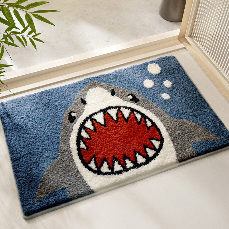 Turtle-Themed Plush Bath Mat Bowlift