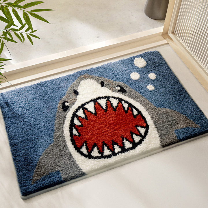 Turtle-Themed Plush Bath Mat Bowlift