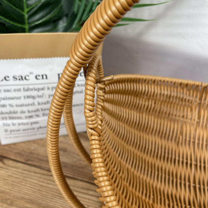 Ladies stylish decorative storage basket on metal frame Bowlift