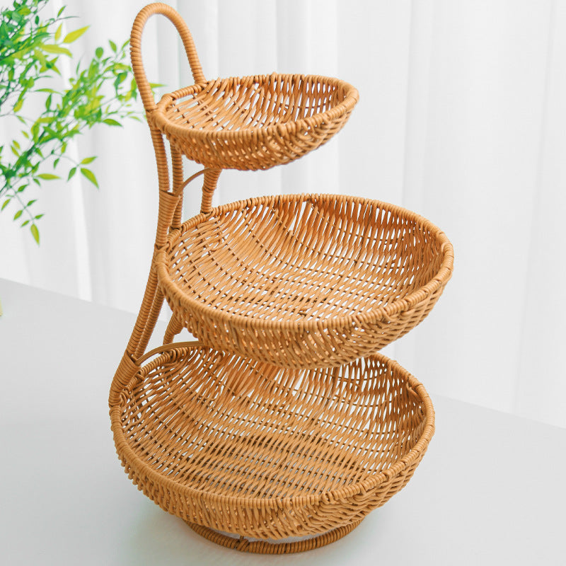Multi-Tiered Wicker Display Stand Bowlift