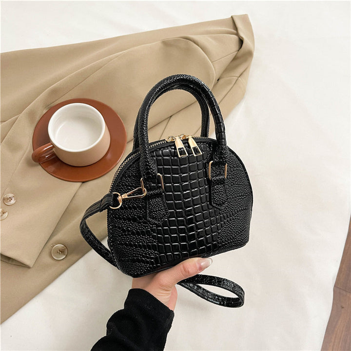 Crocodile-Embossed Mini Satchel Bag Bowlift