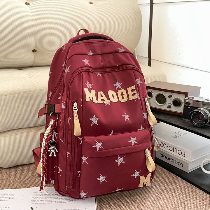 Star-Patterned Adjustable Backpack Bowlift