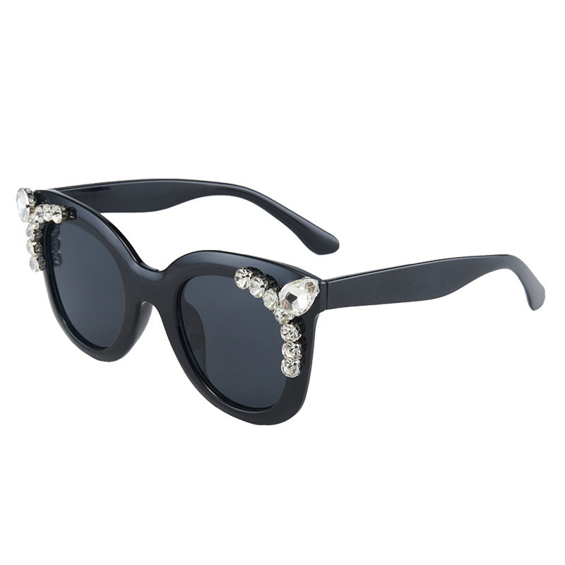 Rhinestone-Embellished Cat Eye Sunglasses