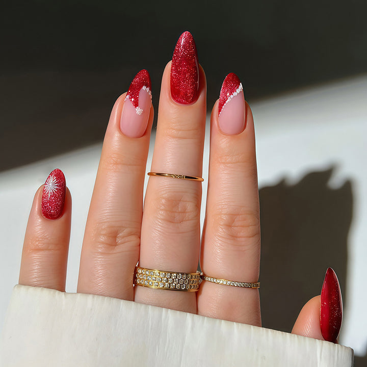 Glamorous Glittery Stiletto Press-On Nails Bowlift