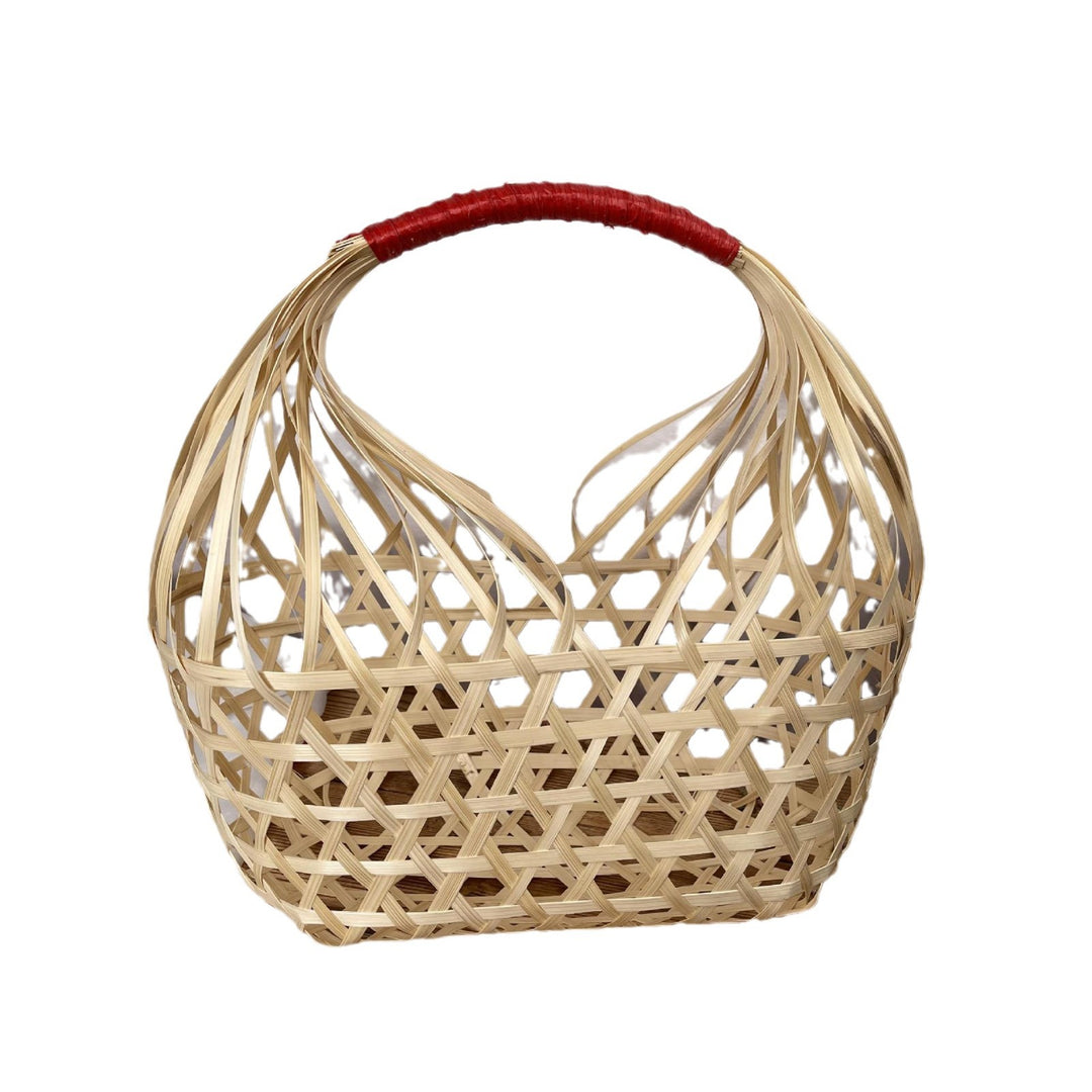 Ladies Handwoven Shopping Basket with Stylish Handle Bowlift