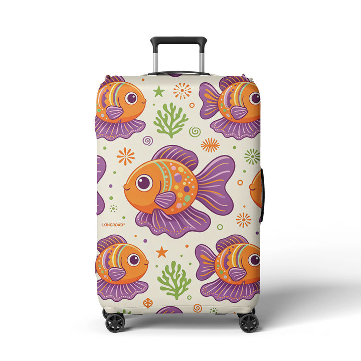 Women's suitcase cover with cheerful Bowlift motif