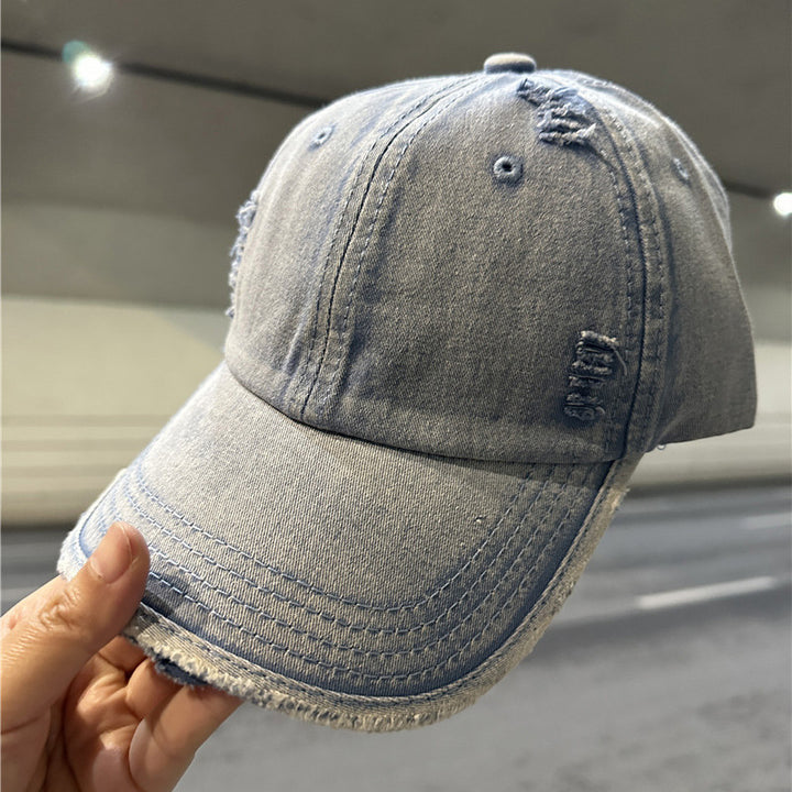 Women's Distressed Denim Baseball Cap Bowlift 1784084028