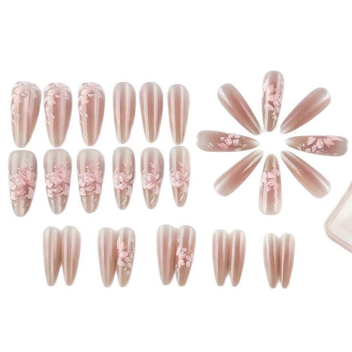 Elegant Floral-Styled Press-On Nails Bowlift