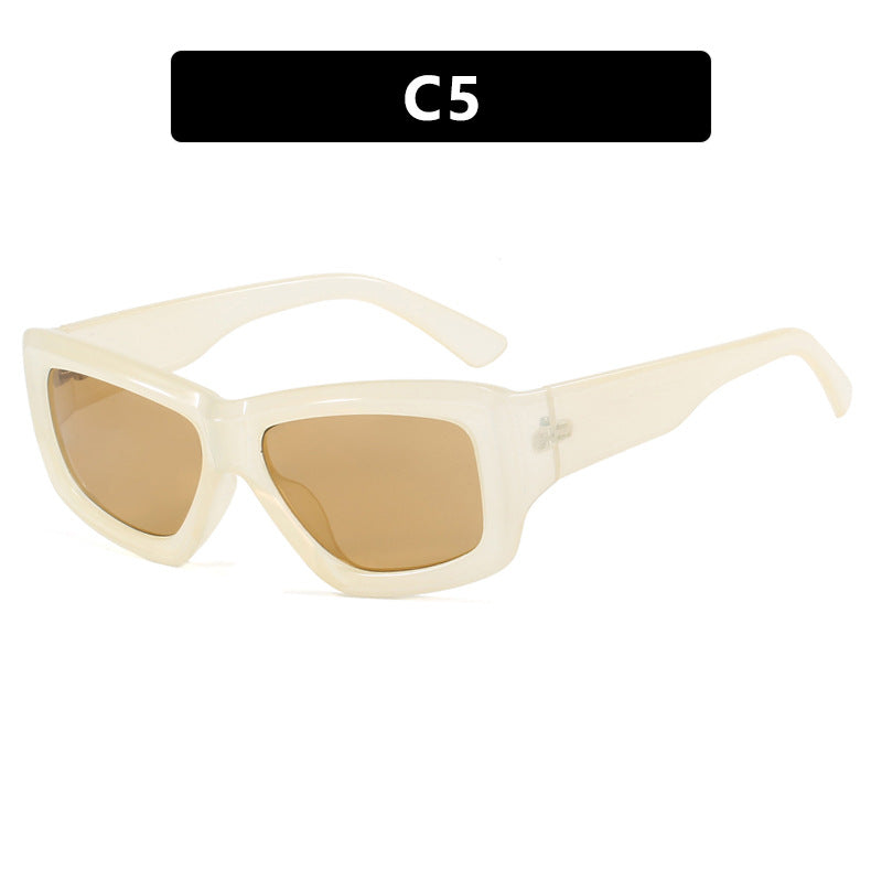 Women trendy square sunglasses with transparent frame and comfortable lenses Bowlift