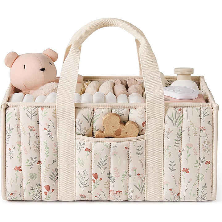 Storage basket with carrying handles and elegant floral pattern Bowlift