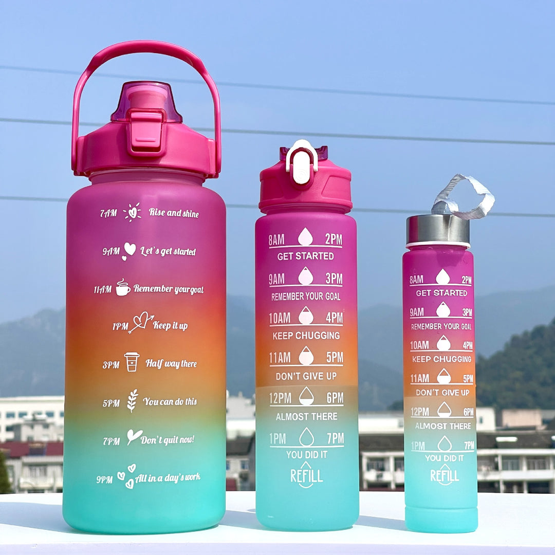 Unisex Motivating Water Bottle with Time Markings Bowlift