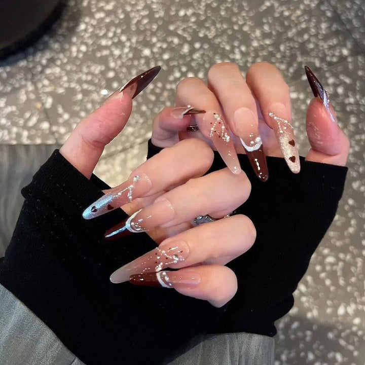 Elegant Floral Design Press-On Nail Extensions Bowlift