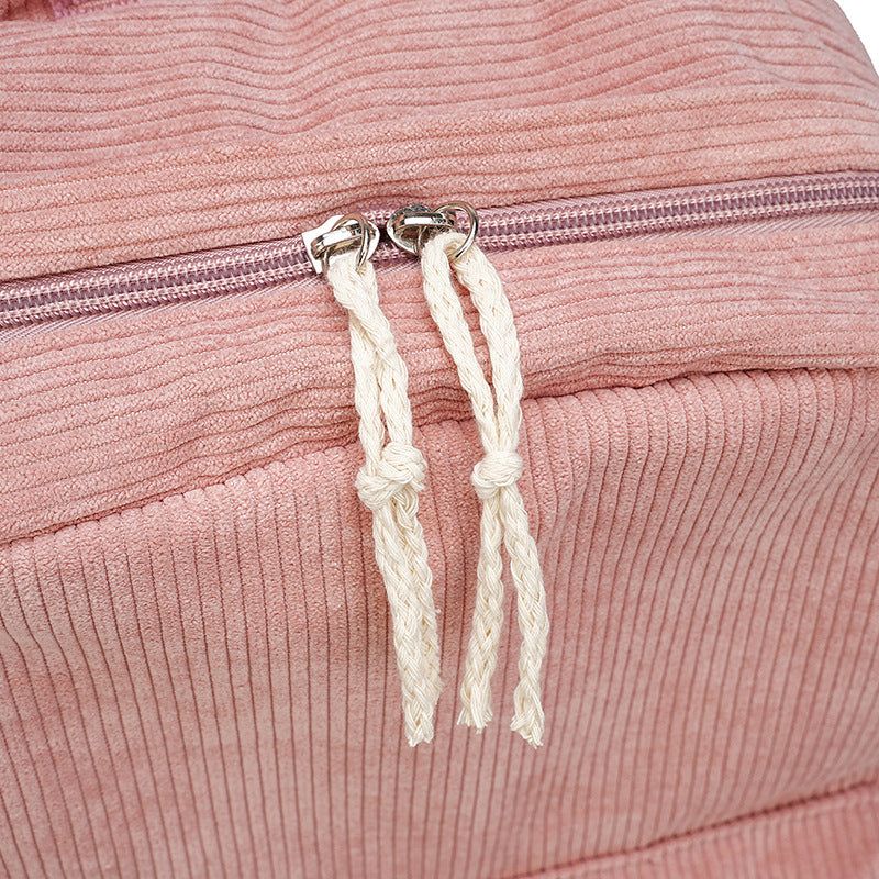 Corduroy Fabric Backpack Bowlift