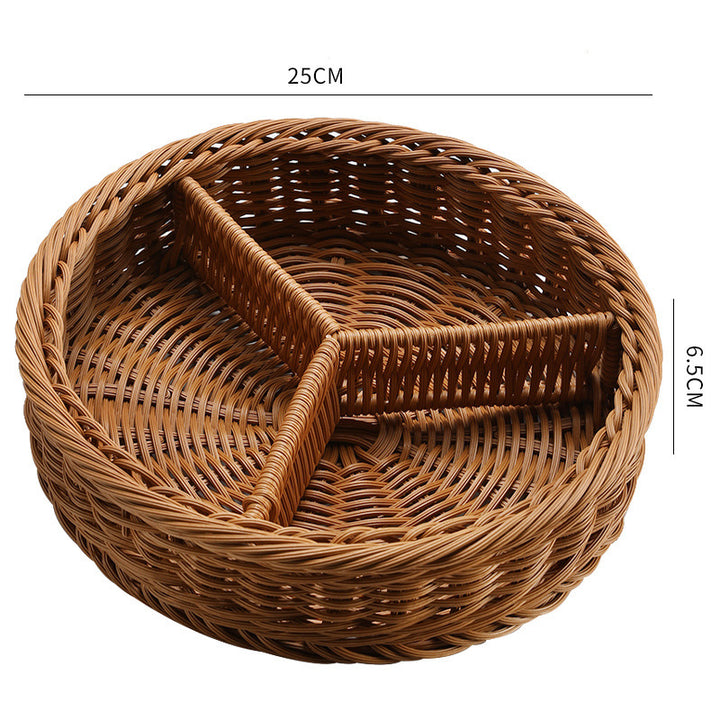 Multi-Sectional Woven Storage Basket Bowlift