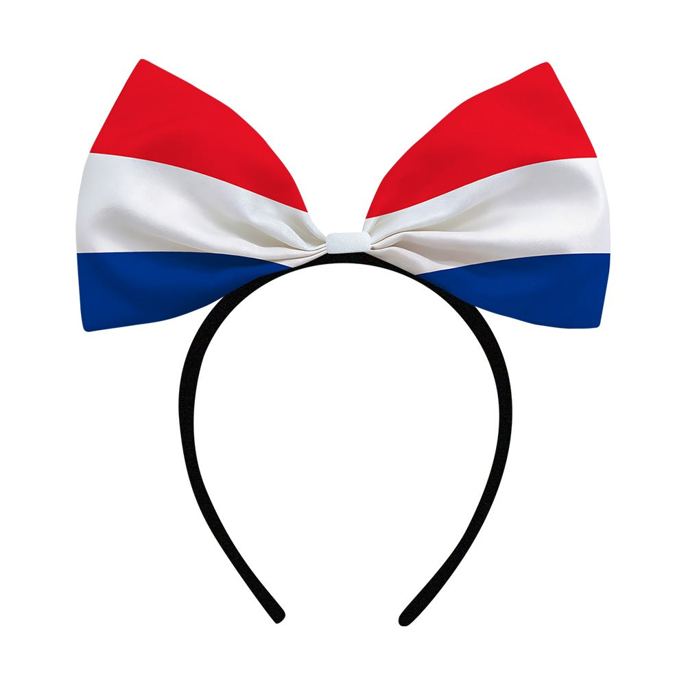 Women's decorative bow headband with oversized fabric bow and flexible headband Bowlift