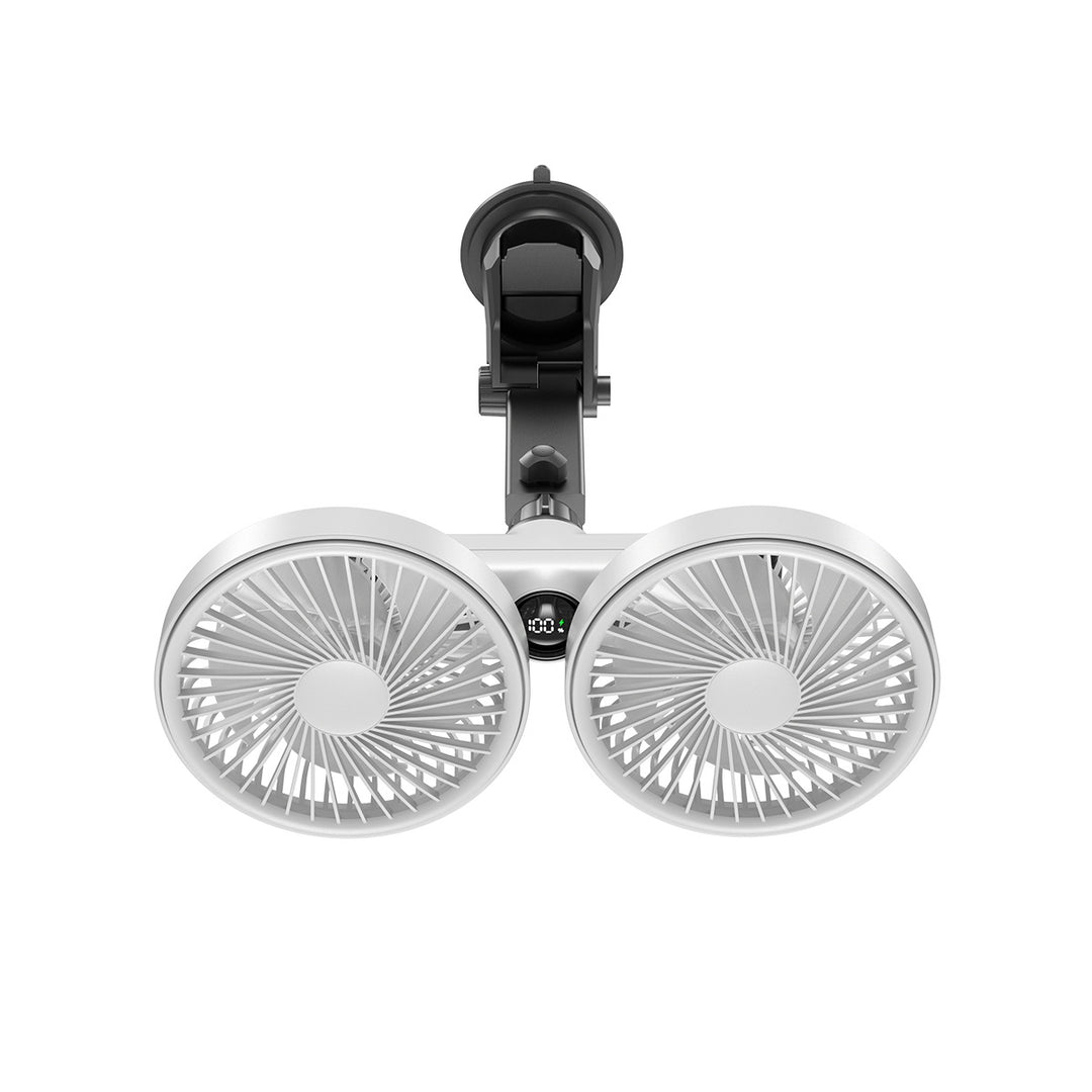 Unisex Dual-Blade Wall-Mounted Cooling Fan with Smart Temperature Display Bowlift