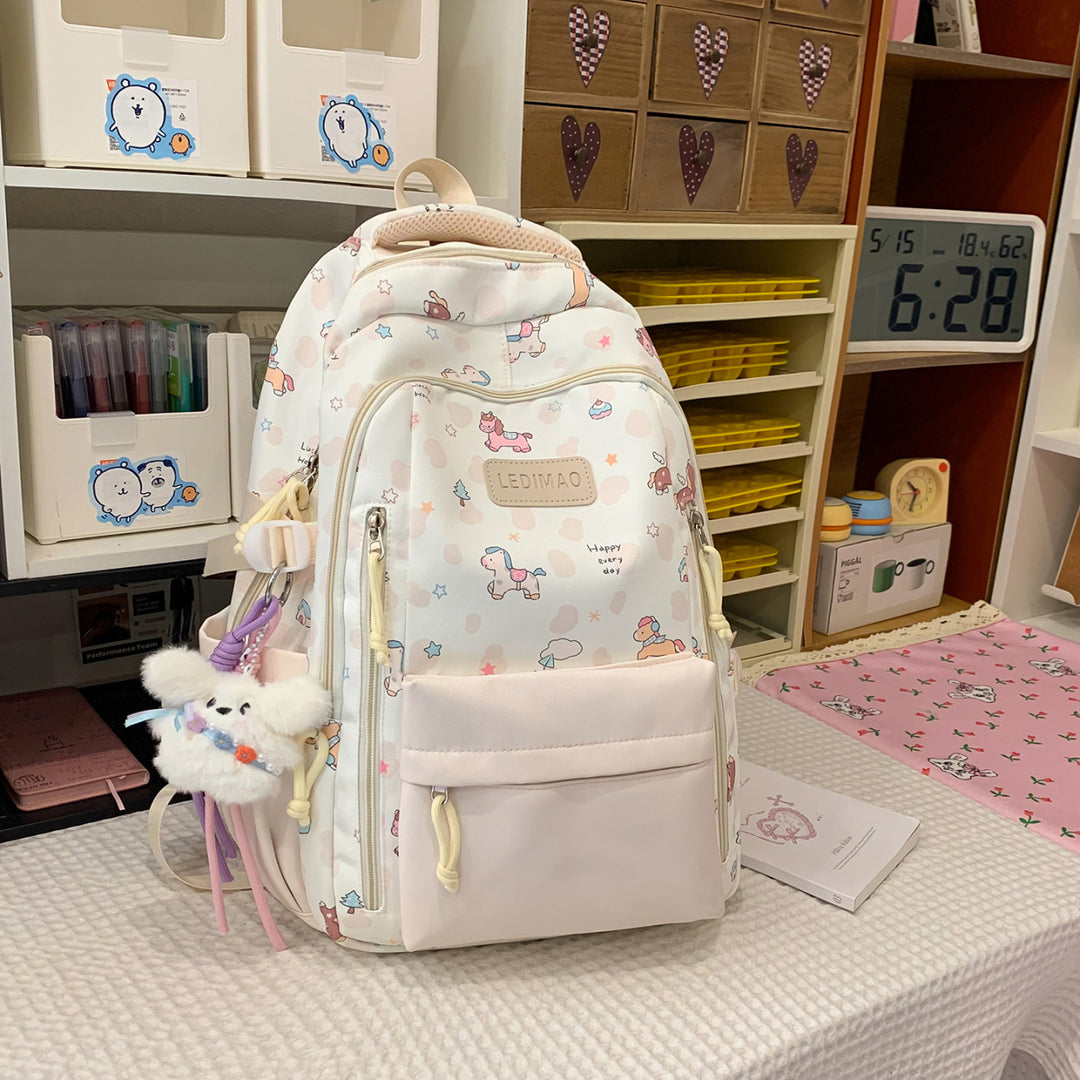 Whimsical Cartoon Print Backpack