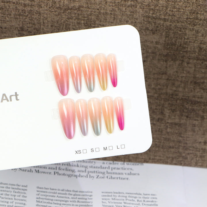 Ombre Gradient Press-On Nail Design Bowlift