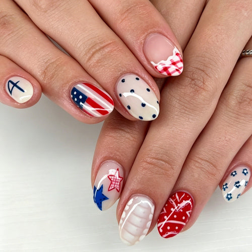 Patriotic Nail Art Design Bowlift