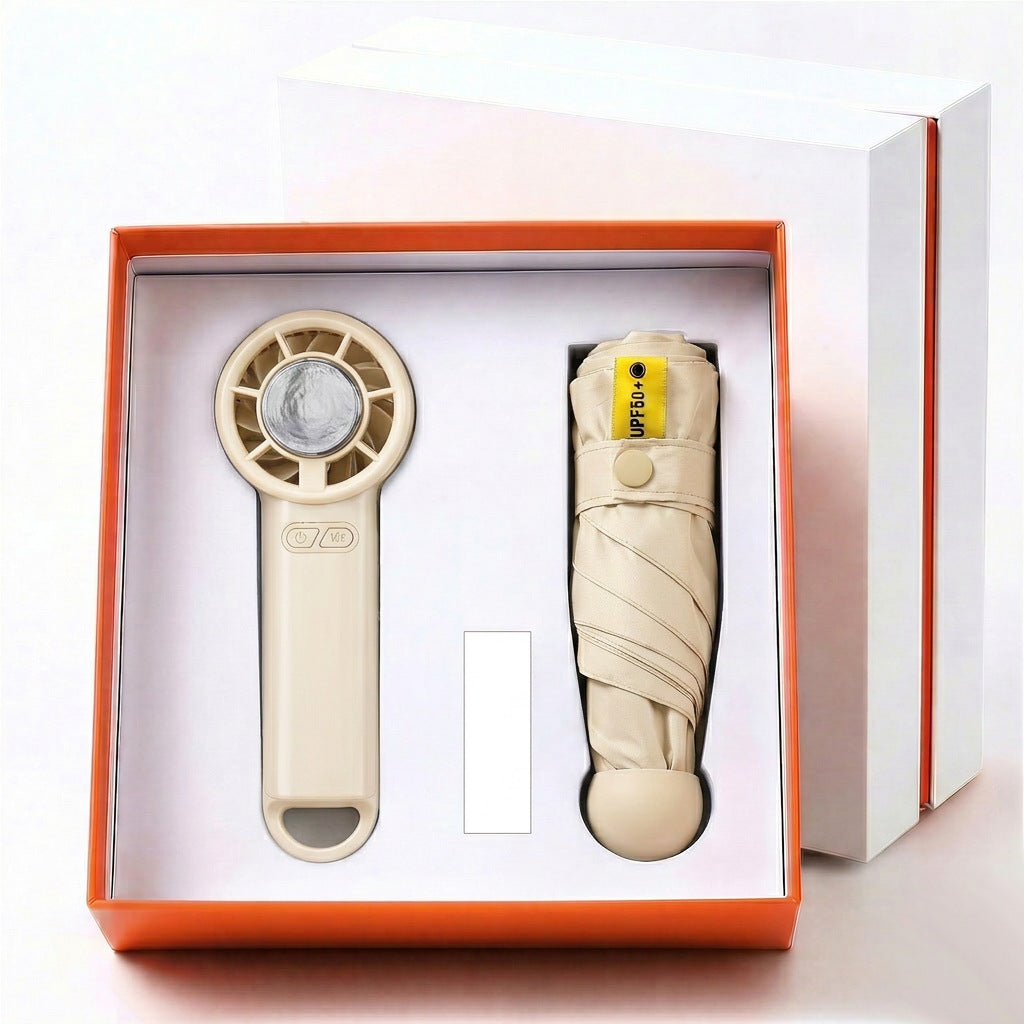 Unisex Portable Fan and Water Bottle Set Bowlift