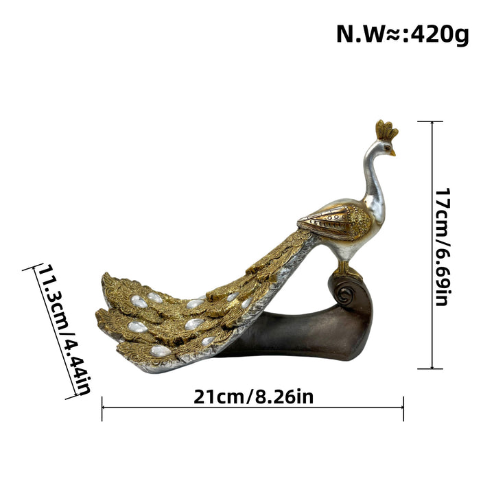 Magnificent Peacock Decor Sculpture Bowlift