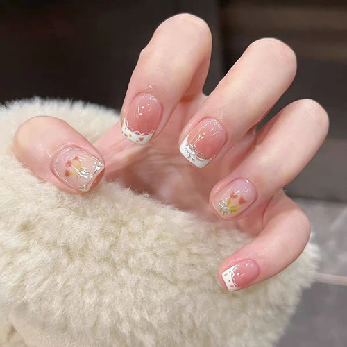 Floral-Themed Press-On Nail Set Bowlift