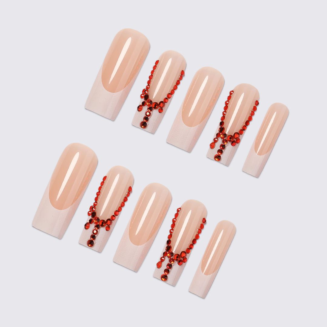 Artificial Nail Designs with Glitter Accents Bowlift