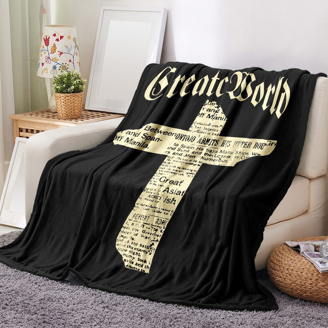 Graphic Print Plush Blanket