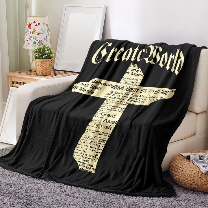 Graphic Print Plush Blanket