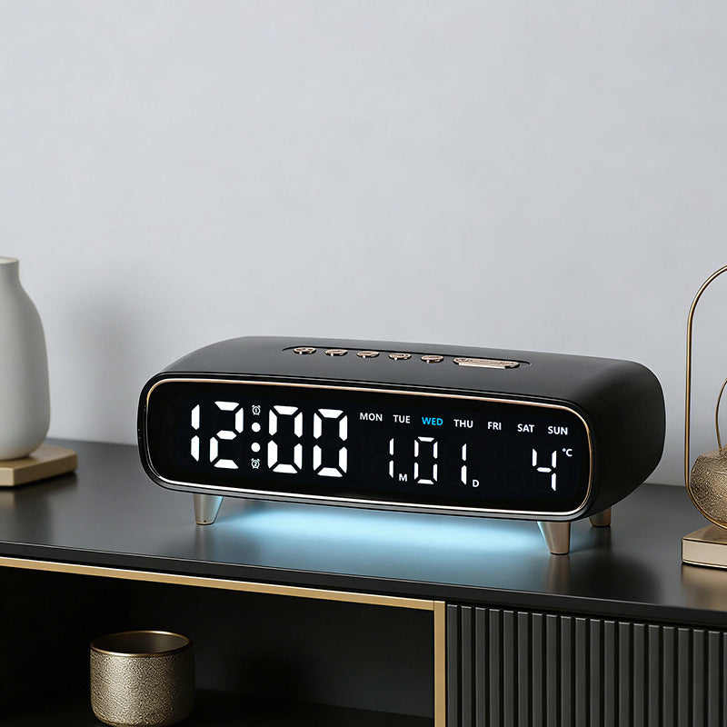 Digital radio alarm clock with temperature and date display Bowlift