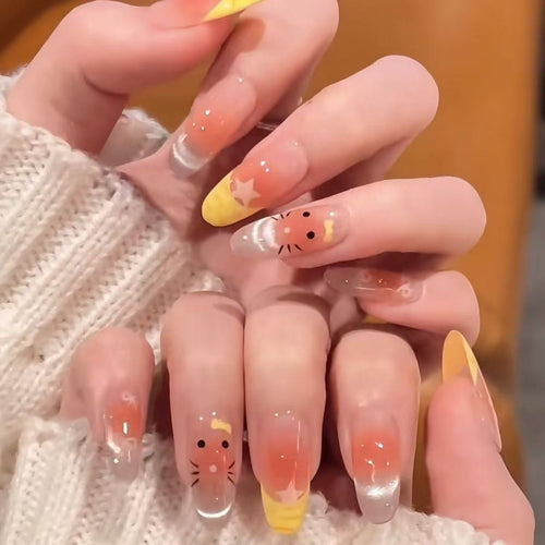 Artistic Press-On Nail Set Bowlift