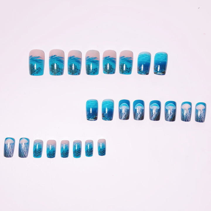 Underwater Jellyfish Nail Art Bowlift