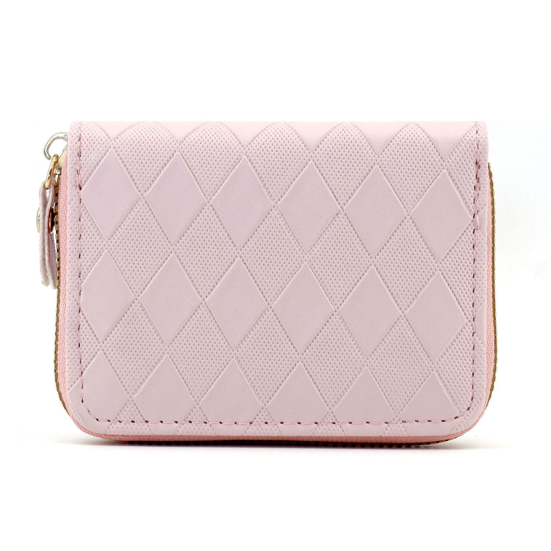 Elegant Diamond-Patterned Zip Wallet