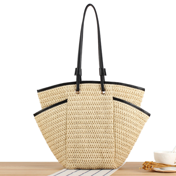 Tote bag with sophisticated compartment design and durable leather handles Bowlift