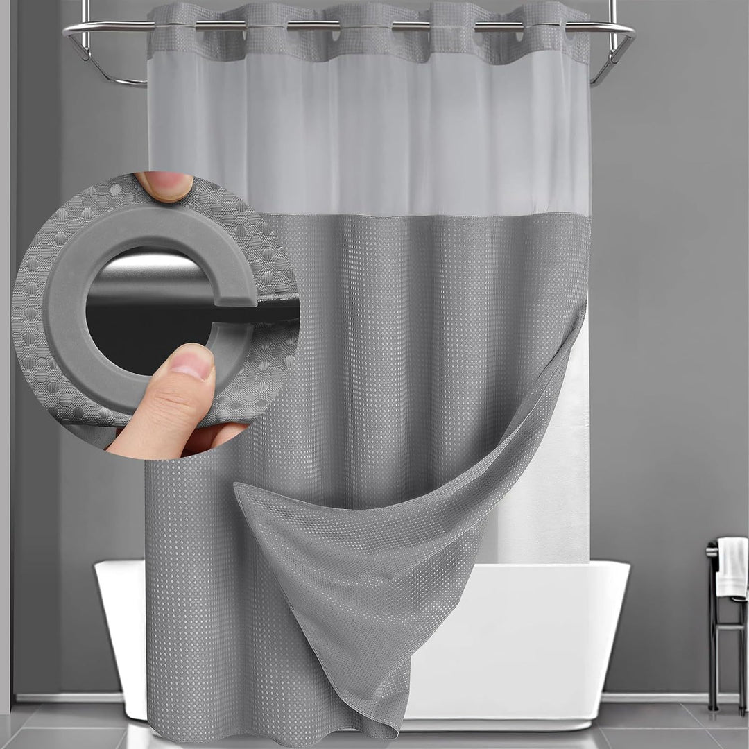 Textured Weave Shower Curtain Bowlift