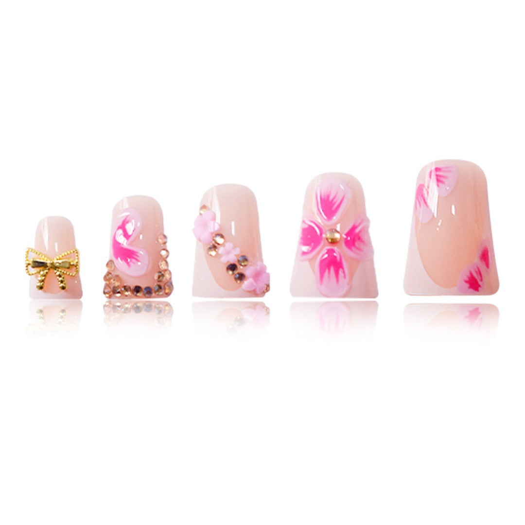 Floral Embellished Press-On Nail Extensions Bowlift