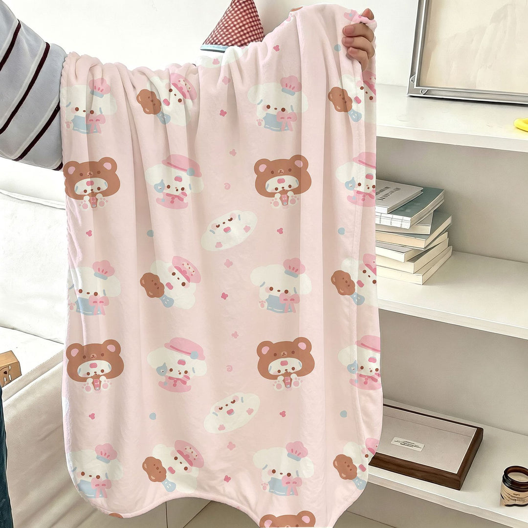 Cute Cartoon-Themed Fleece Blanket