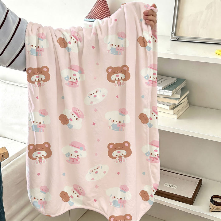 Cute Cartoon-Themed Fleece Blanket