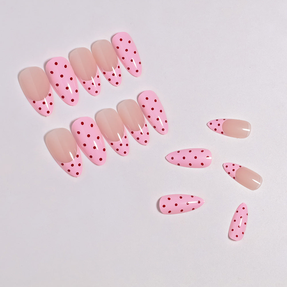 Artistic Polka Dot Press-On Nail Design Bowlift