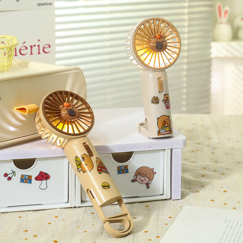 Ladies portable LED handheld fan in playful animal design Bowlift