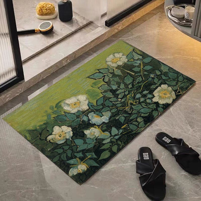 Floral Print Bath Mat Bowlift