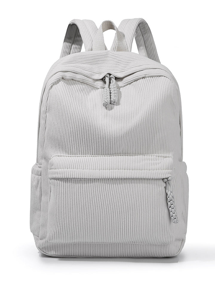 Textured Fabric Multi-Compartment Backpack Bowlift