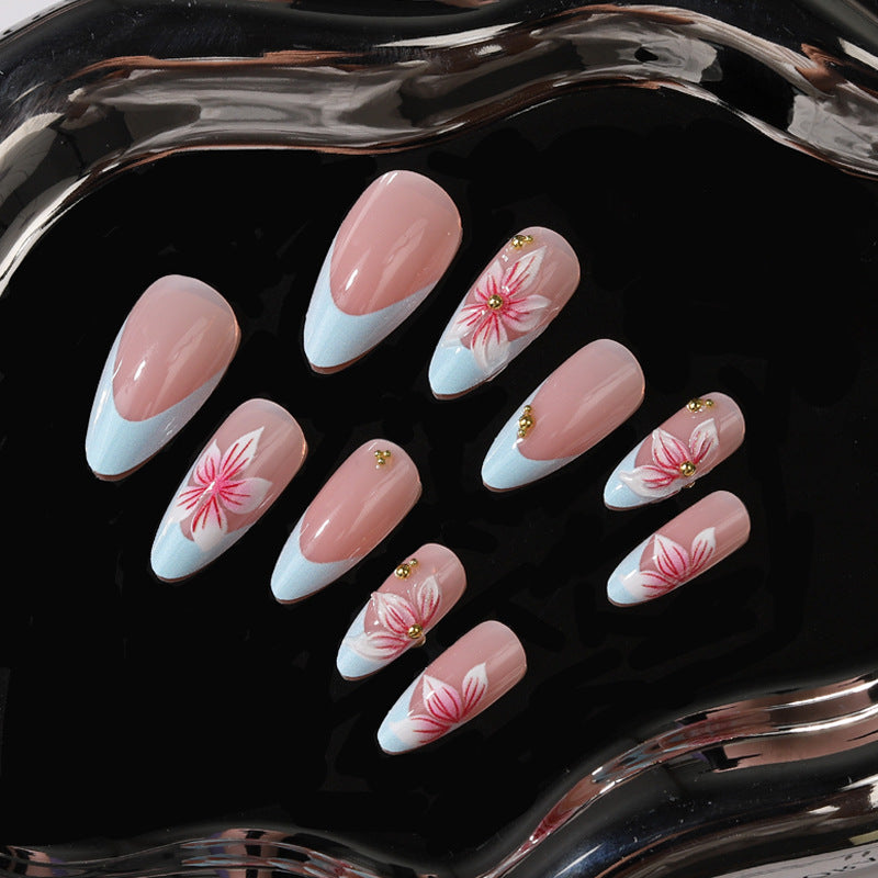 Floral Art Design Press-On Nail Set Bowlift