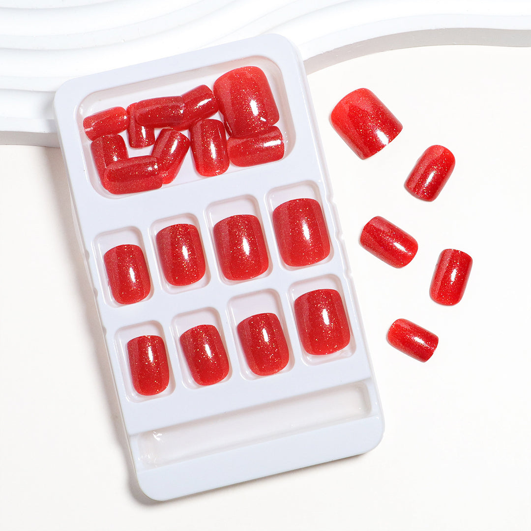Glittery Press-On Toenail Set Bowlift