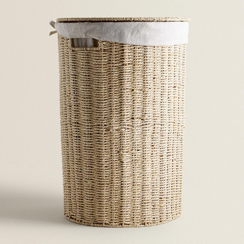 Round laundry basket made of natural materials Bowlift