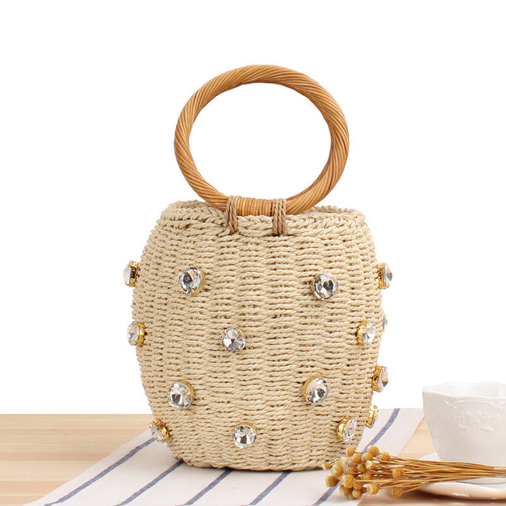 Fashionable basket bag with sparkling details Bowlift