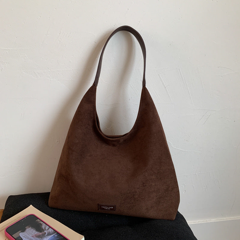 Suede Oversized Hobo Bag Bowlift