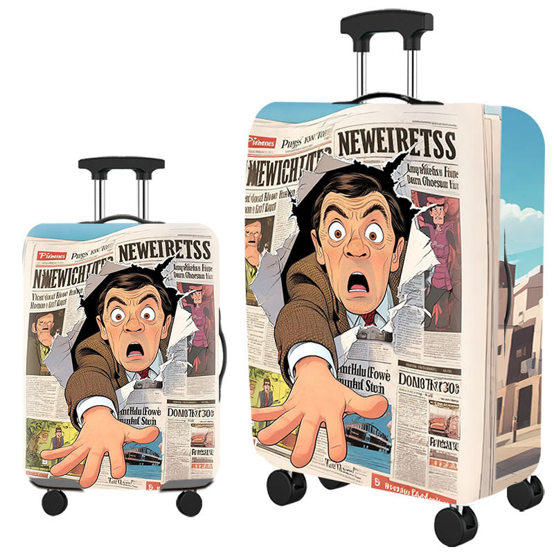 Tropical Leaf Print Hard Shell Luggage Bowlift